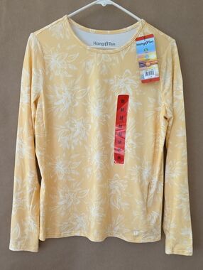 NWT Hang Ten Womens Long Sleeve Shirt UV Protection Floral Print  - Size M
